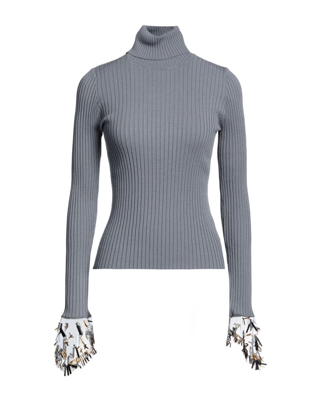 SIMONA CORSELLINI Blue Turtleneck Viscose, Polyester