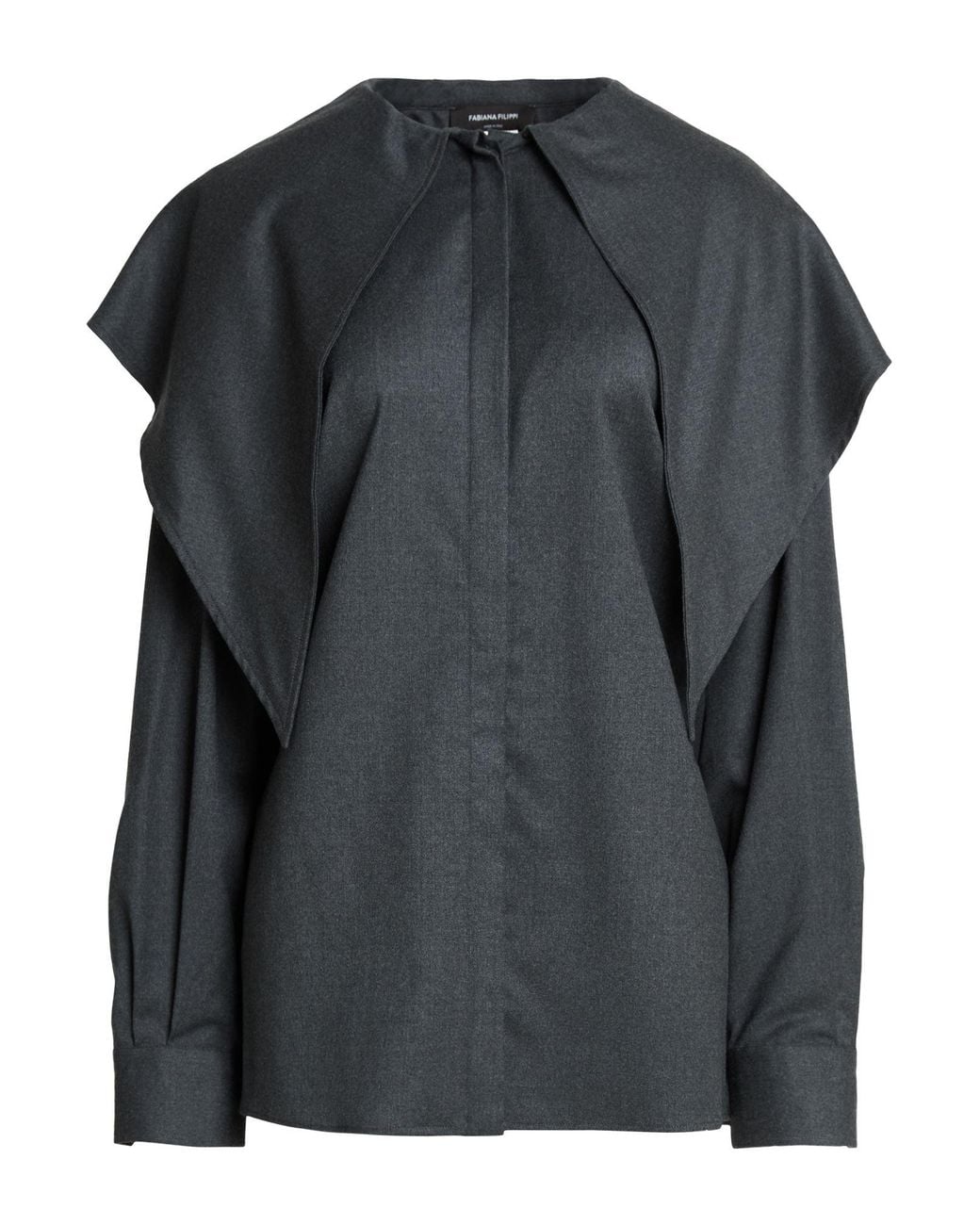 Fabiana Filippi Black Shirt Virgin Wool, Polyamide, Elastane
