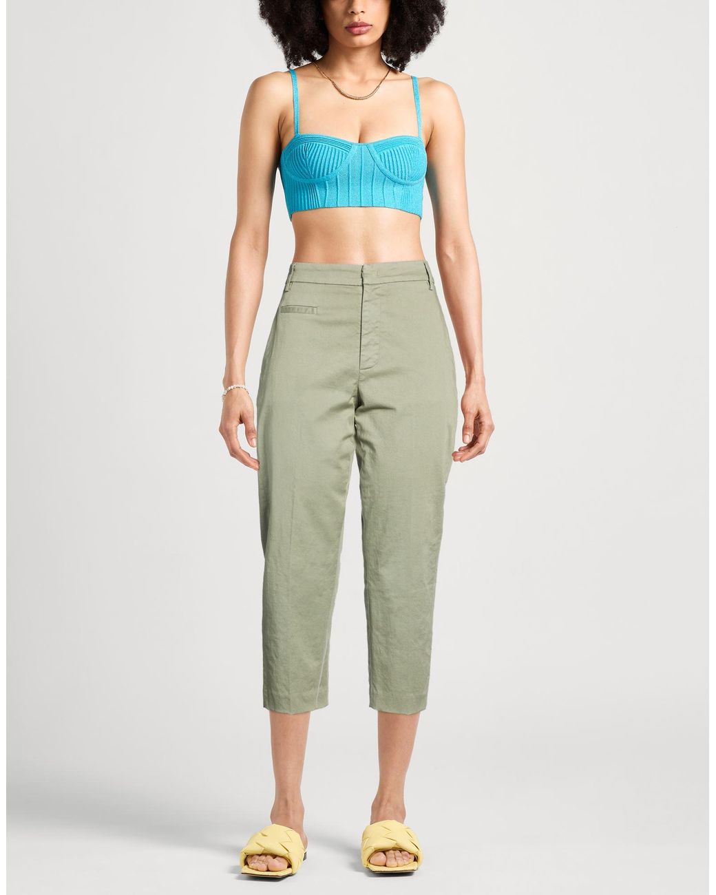 Dondup Green Pants Cotton, Elastane