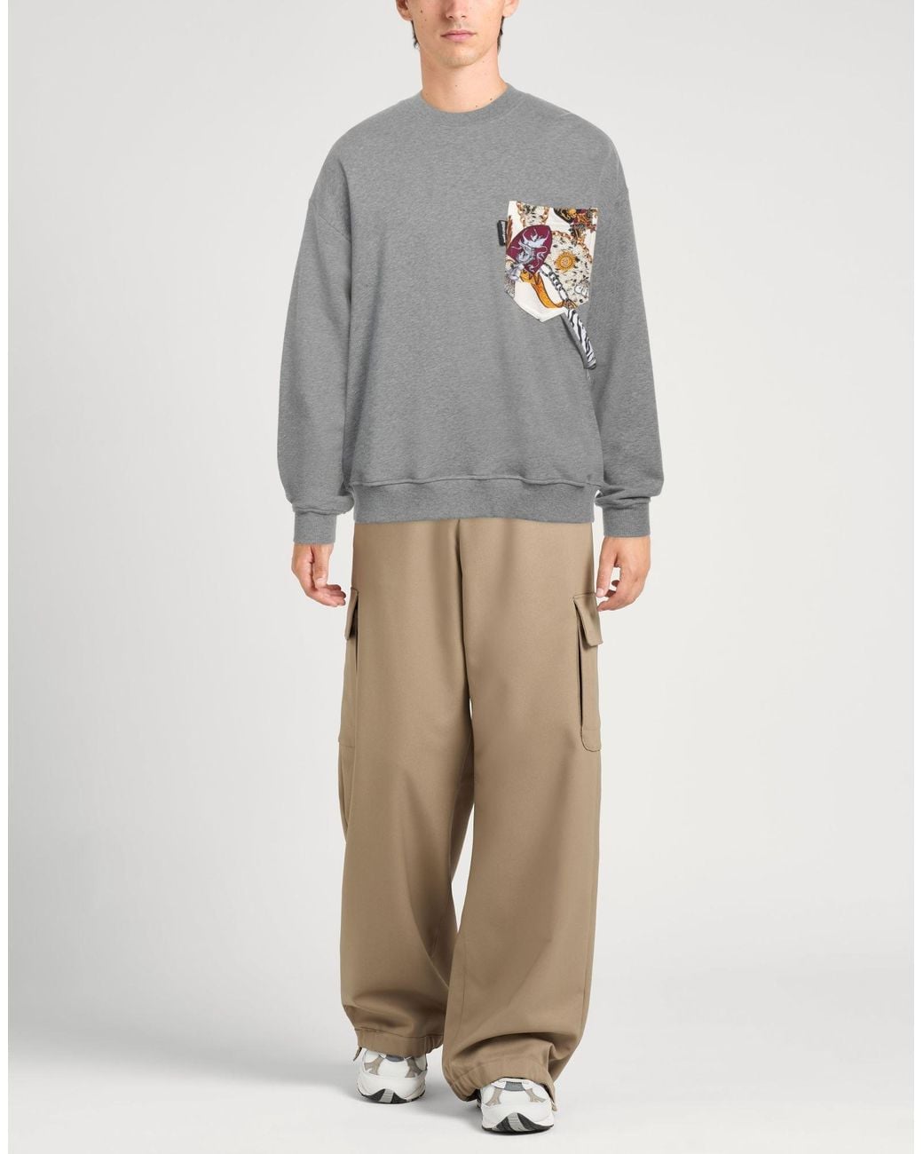 Just Cavalli Gray Sweatshirt Cotton, Elastane for men