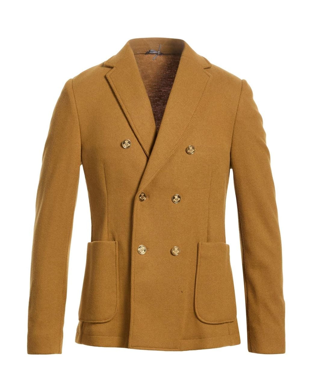 Daniele Alessandrini Brown Camel Blazer Polyester, Acrylic, Viscose for men