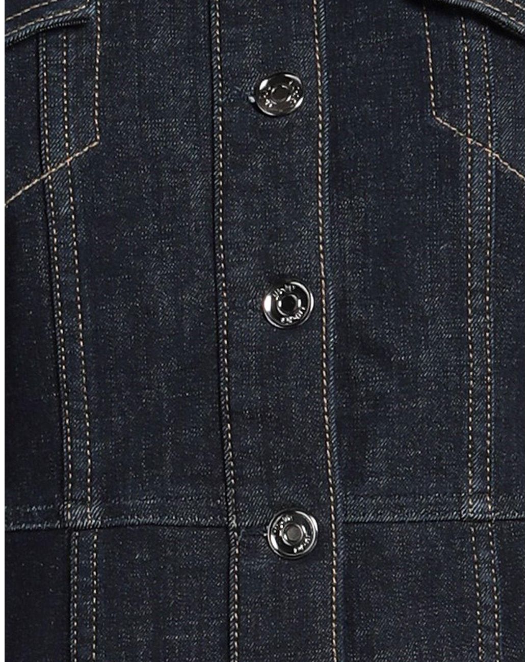 Liu Jo Blue Denim Outerwear Cotton, Polyester, Elastane