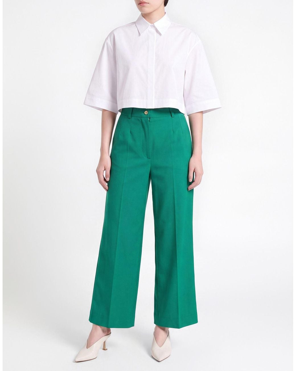Dolce & Gabbana Green Pants Virgin Wool, Elastane