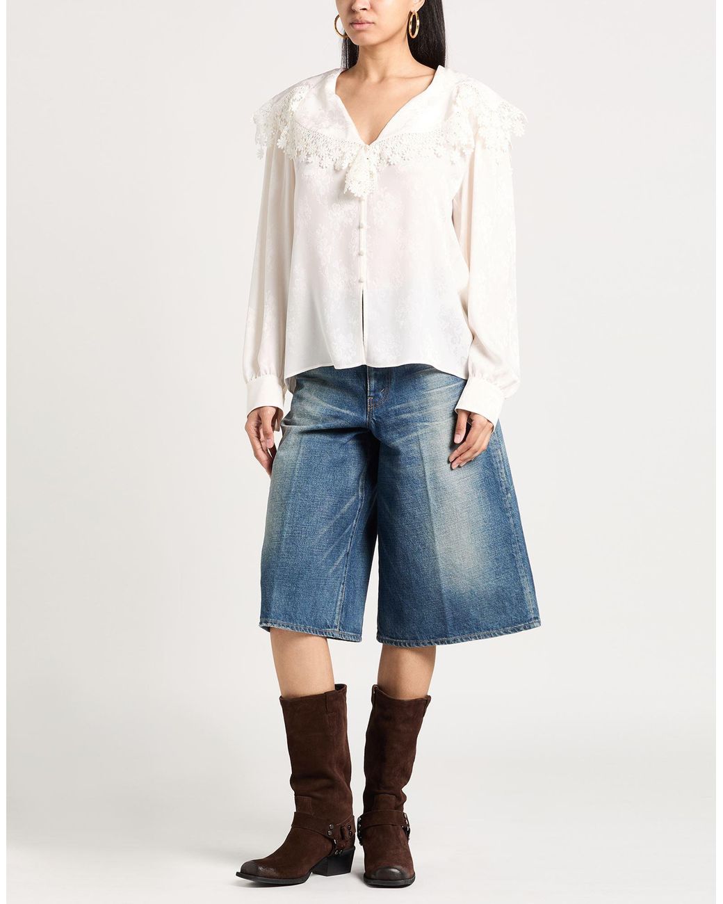 Chloé White Shirt Silk, Cotton, Polyester
