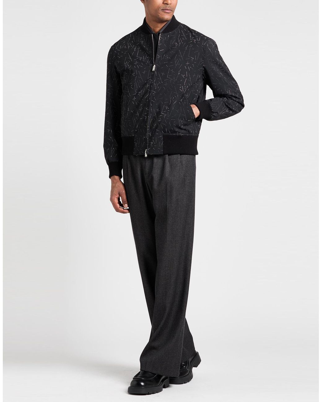 Lardini Black Jacket Wool, Elastane for men
