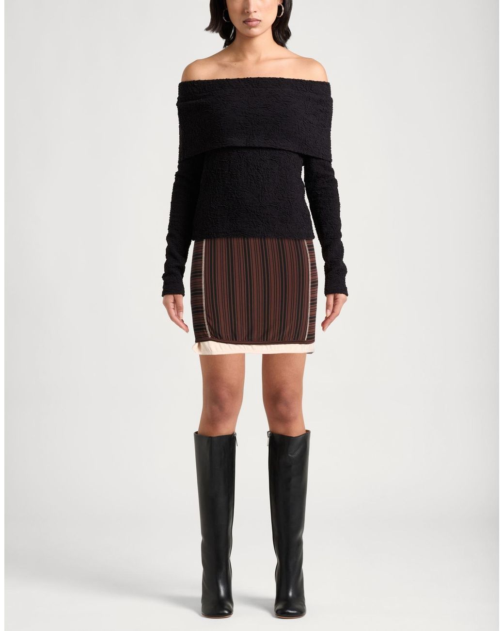 Sunnei Brown Mini Skirt Viscose, Elastane