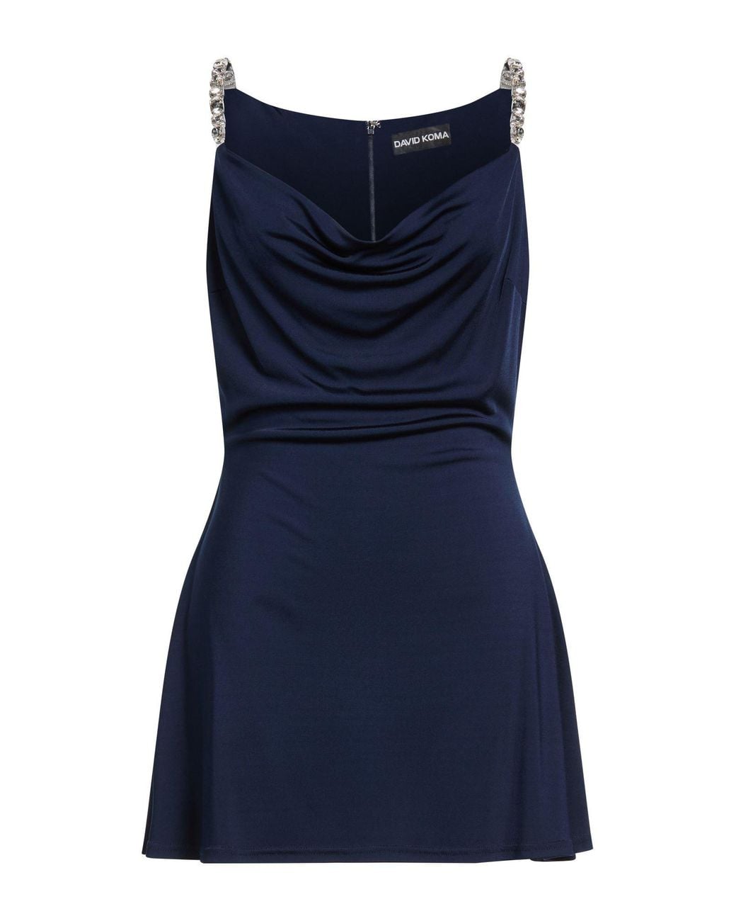 David Koma Blue Midnight Mini Dress Viscose