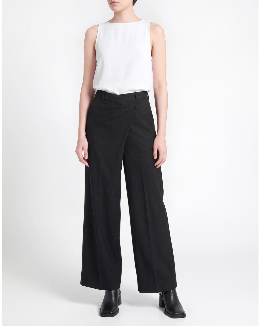 White Sand Black Pants Wool, Polyester, Elastane
