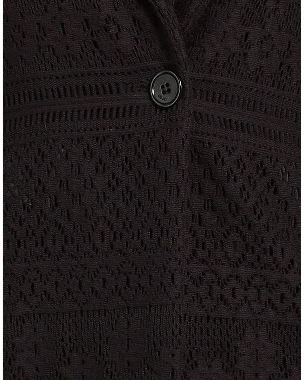 Liu Jo Black Jacket Cotton, Polyamide, Elastane