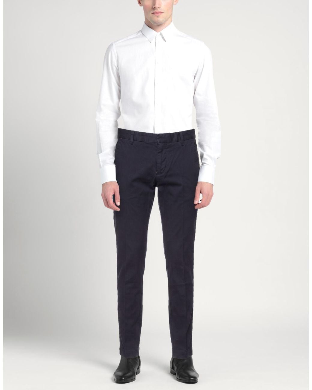 Entre Amis Blue Pants Cotton, Elastane for men