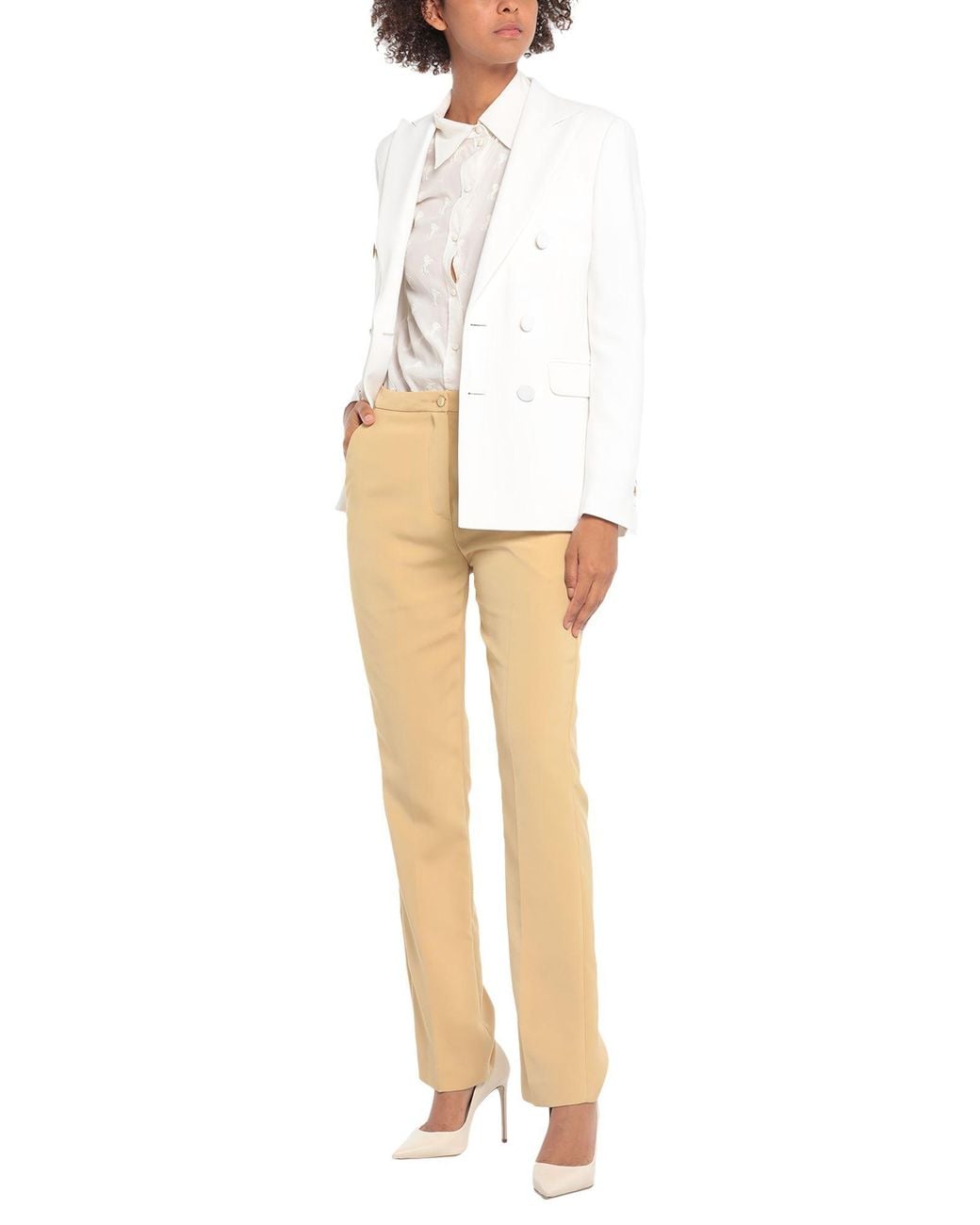 Nora Barth Natural Sand Pants Polyester, Viscose, Elastane