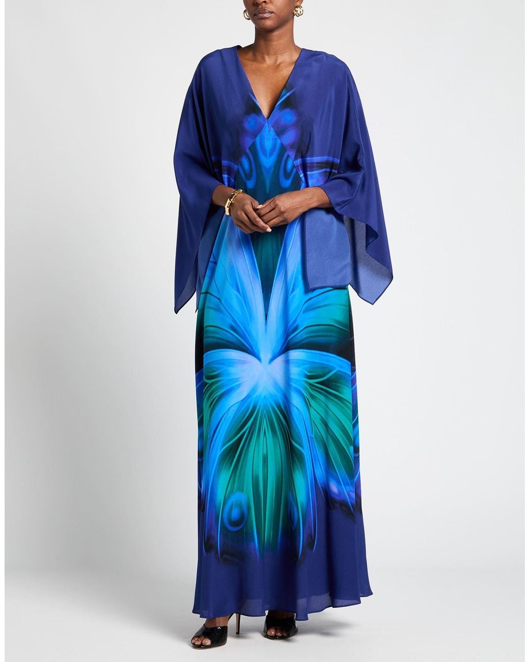 Alberta Ferretti Blue Maxi Dress Silk