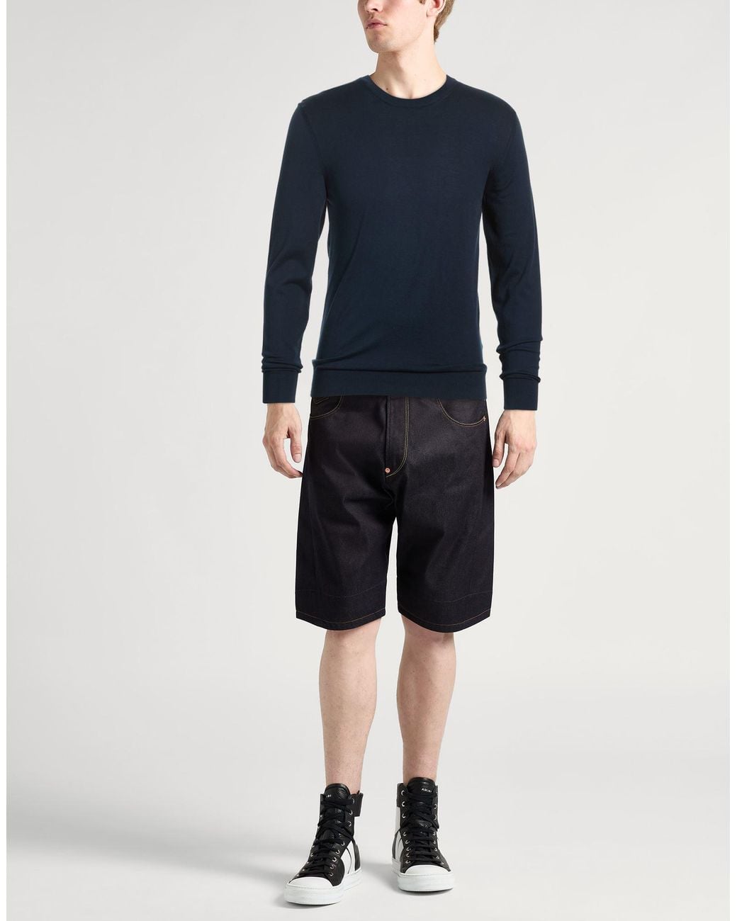 Fedeli Blue Sweater Cotton for men