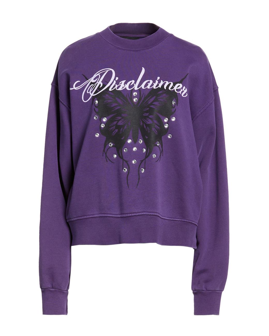 DISCLAIMER Purple Sweatshirt Cotton