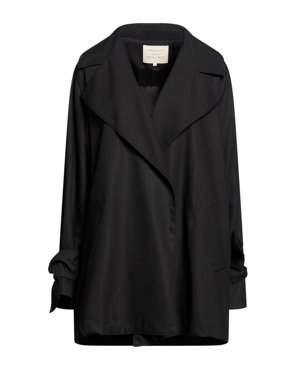 ALESSIA SANTI Black Jacket Polyester, Viscose, Elastane