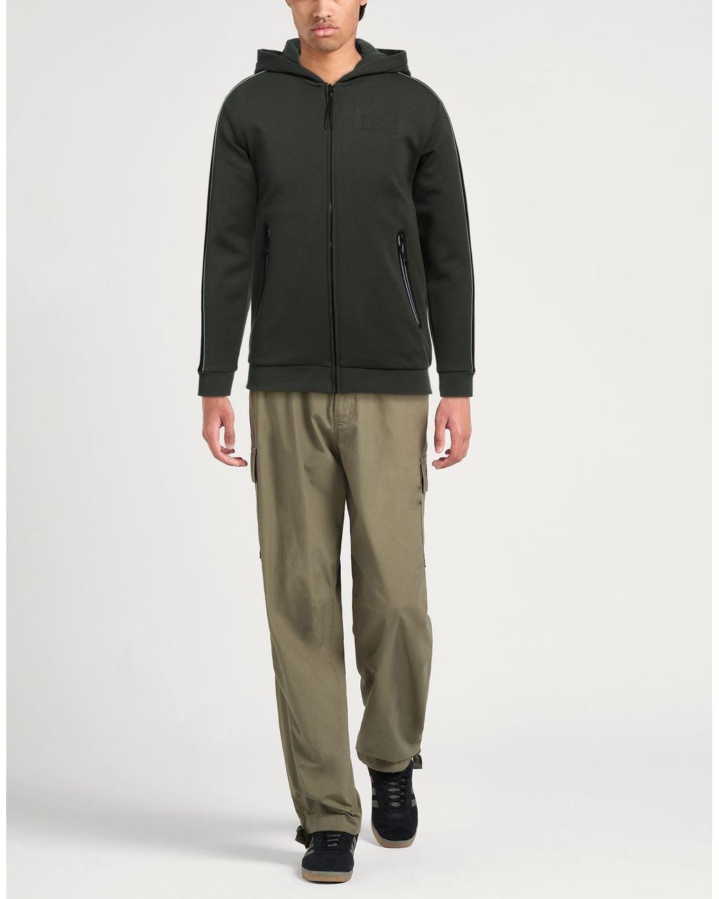 EA7 Green Sweatshirt Cotton, Polyester, Elastane for men