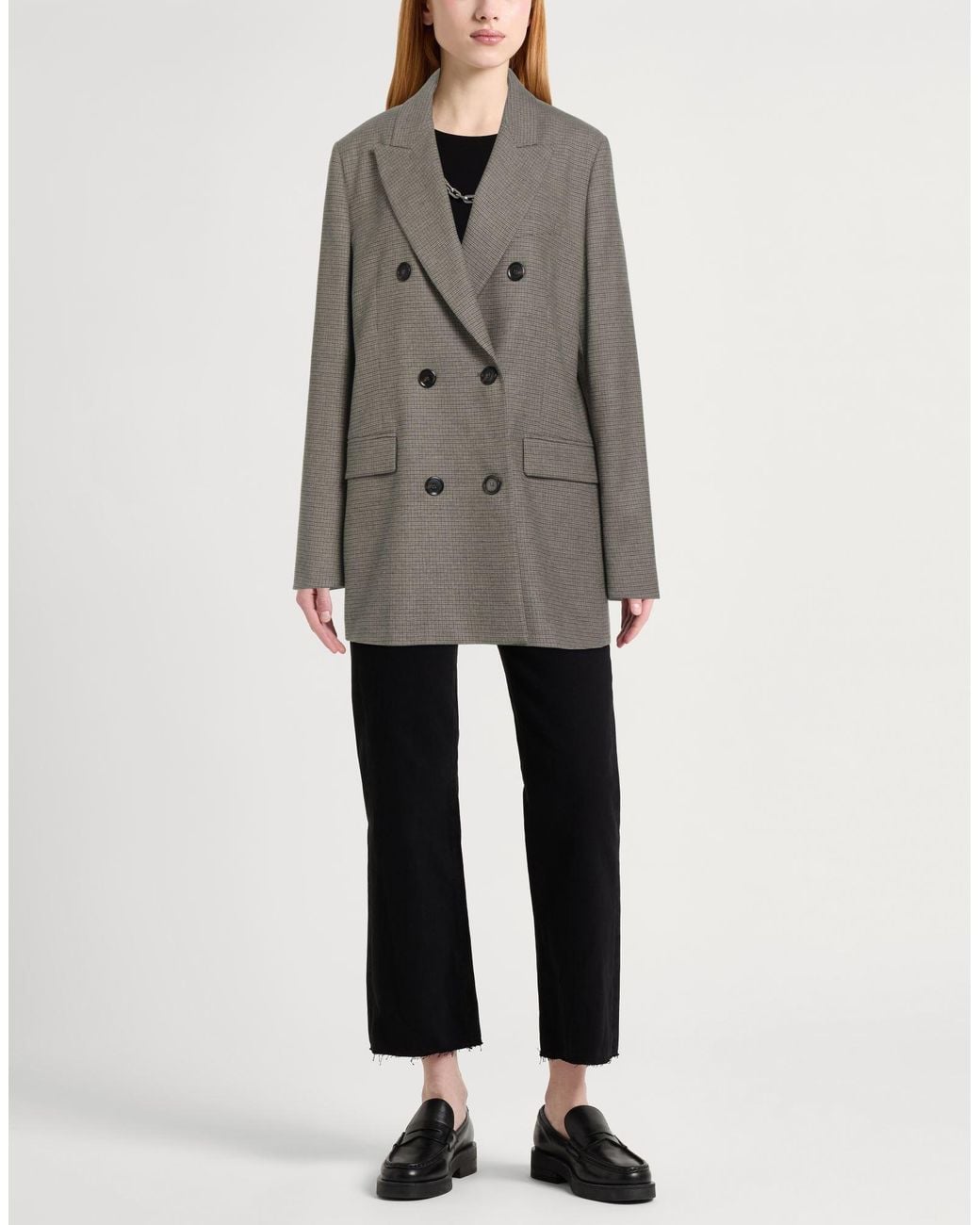 Pinko Gray Blazer Wool, Viscose, Polyester, Elastane