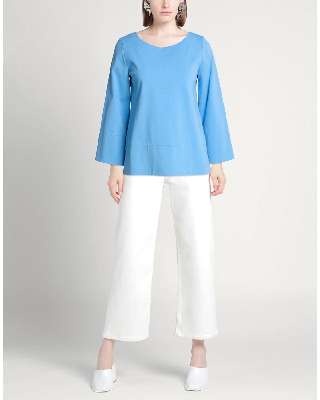 European Culture Blue T-Shirt Cotton, Polyamide, Elastane