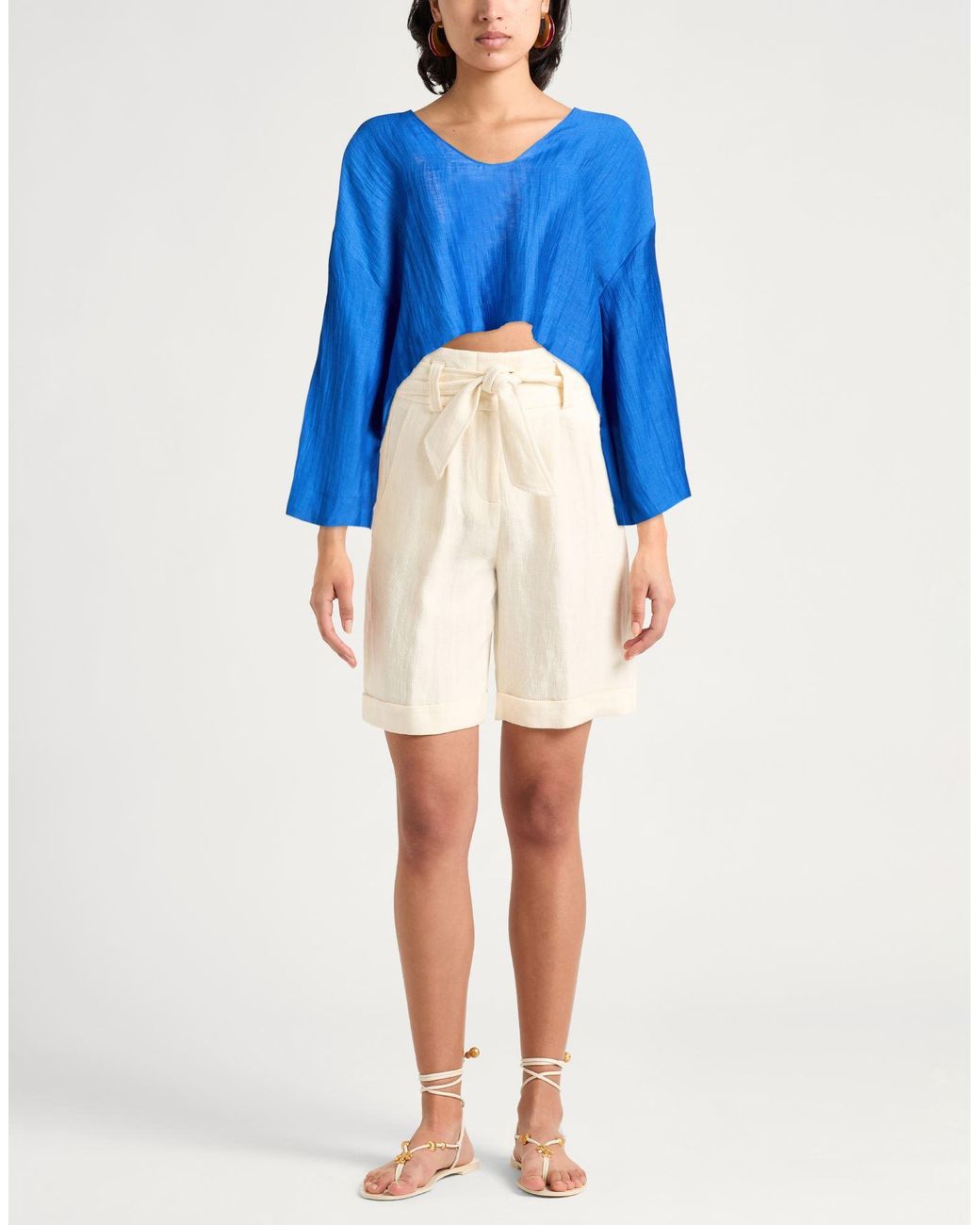Kaos Blue Bright Top Linen, Polyester