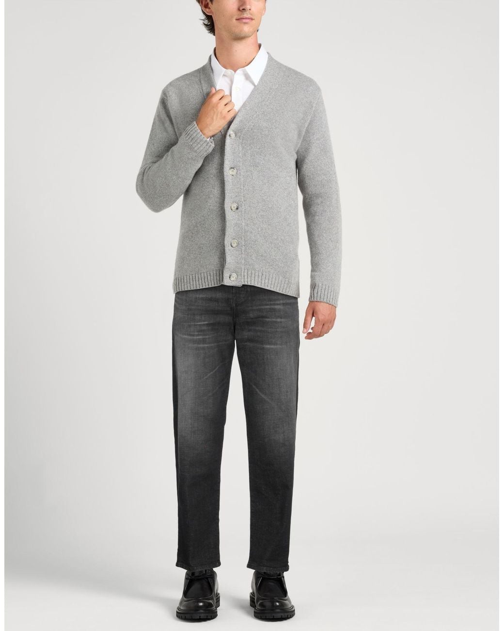 DIESEL Gray Jeans Cotton, Elastane for men