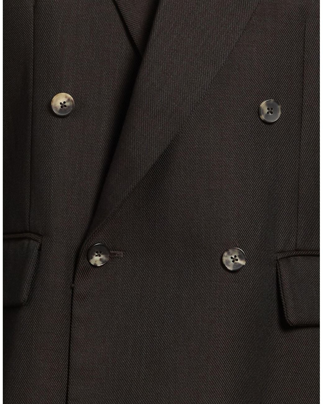 Second Layer Black Dark Blazer Polyester, Wool for men