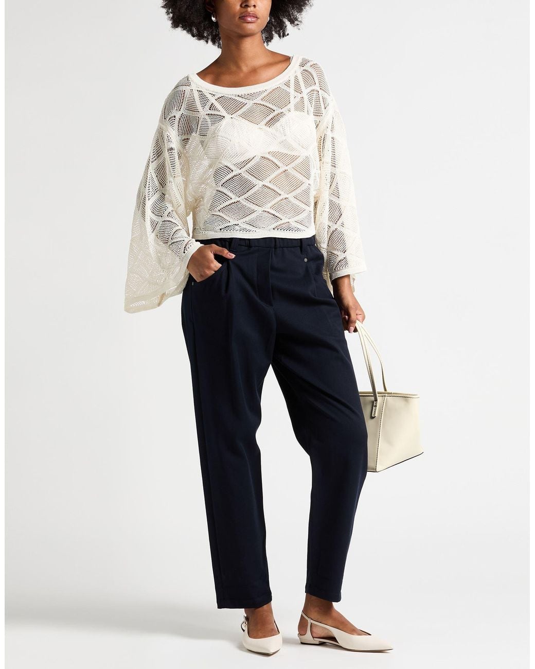 Daniele Fiesoli White Ivory Sweater Organic Cotton, Polyamide