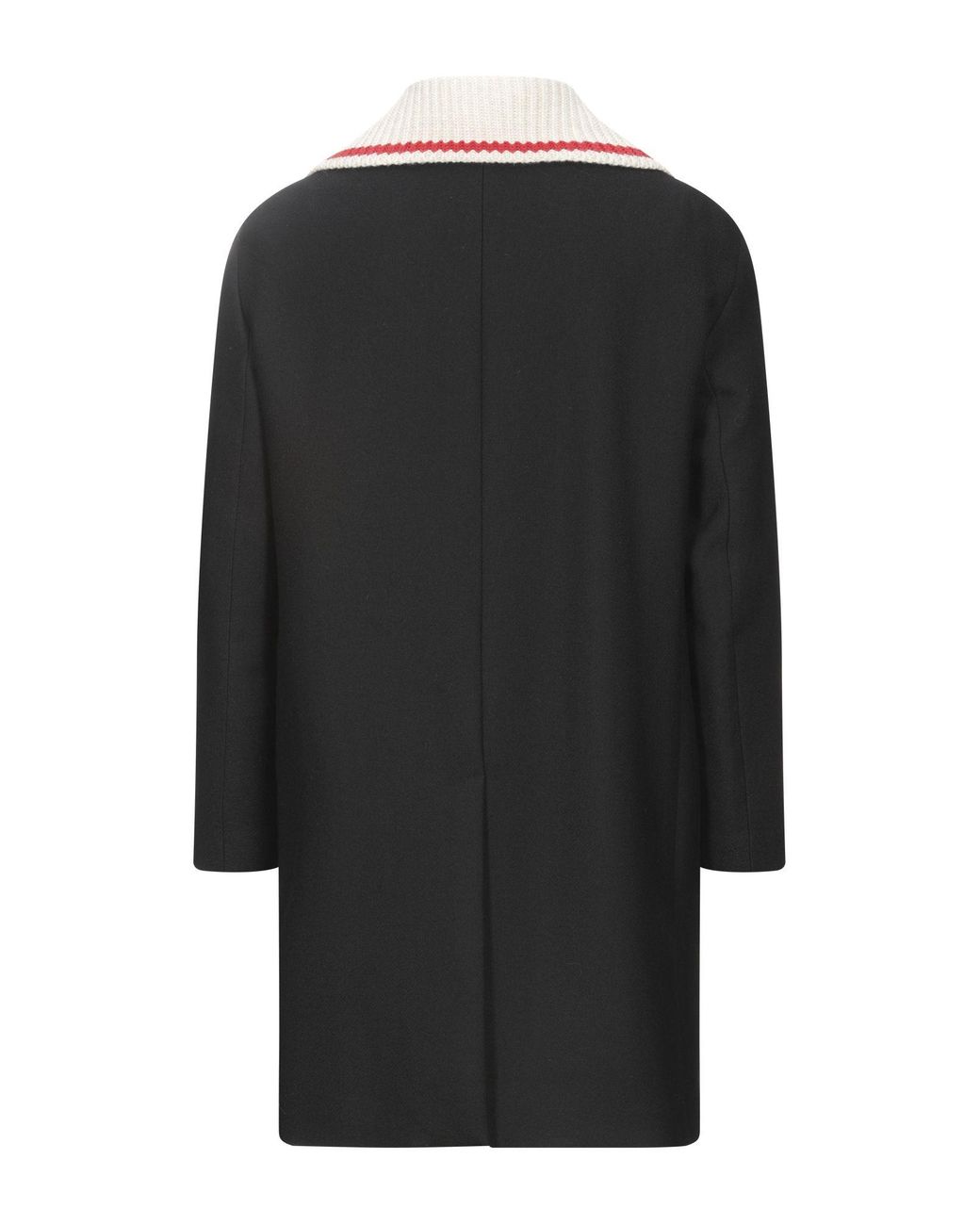 Lanvin Black Coat Wool, Cotton for men
