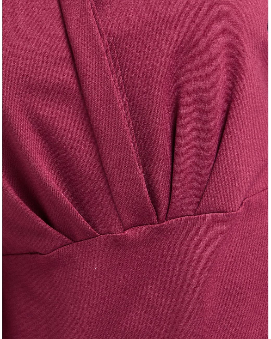 Robert Friedman Purple Burgundy Midi Dress Viscose, Wool, Elastane