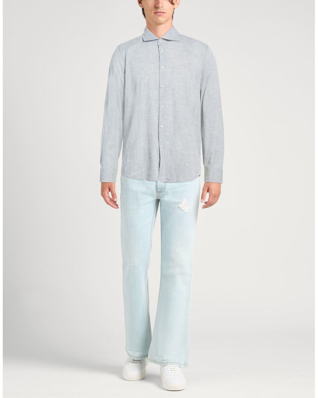 Manuel Ritz White Shirt Cotton, Linen for men