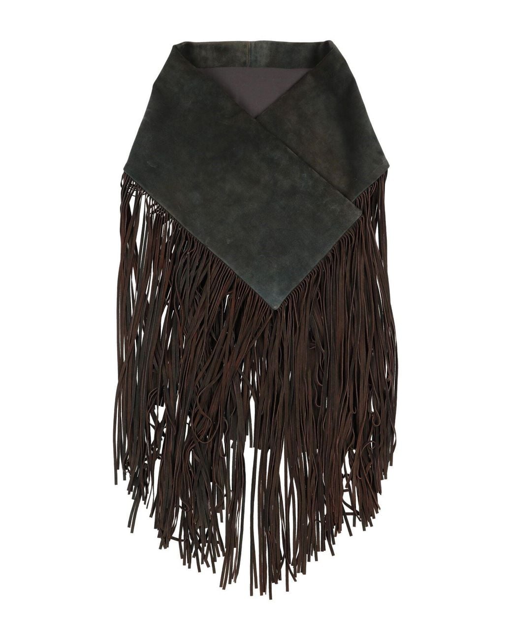 Rick Owens Black Charcoal Scarf Lambskin