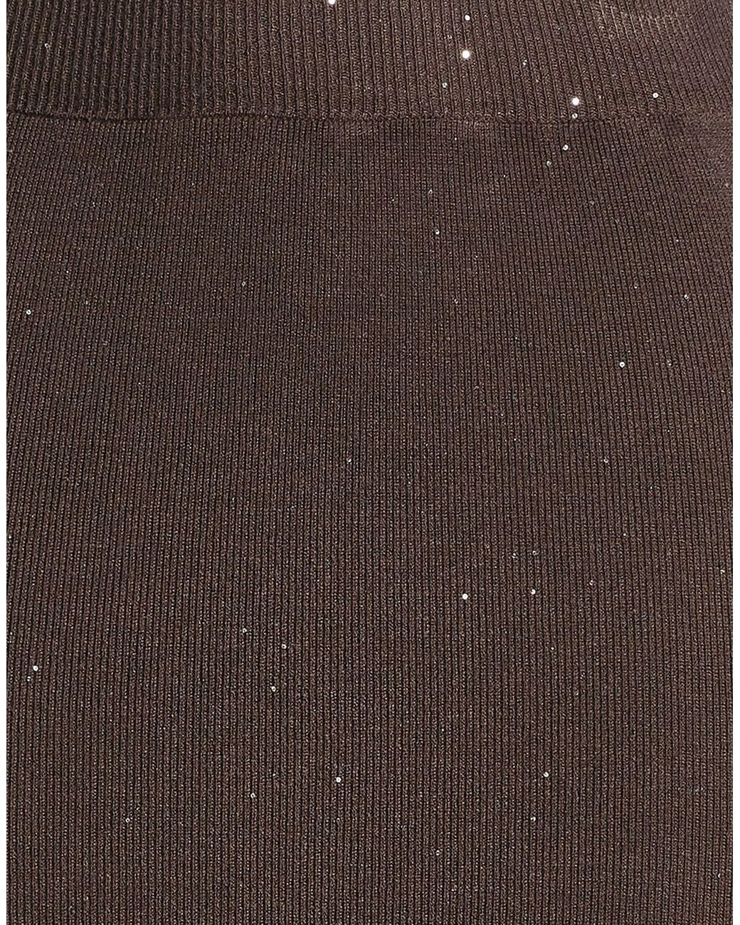 Haveone Brown Midi Skirts