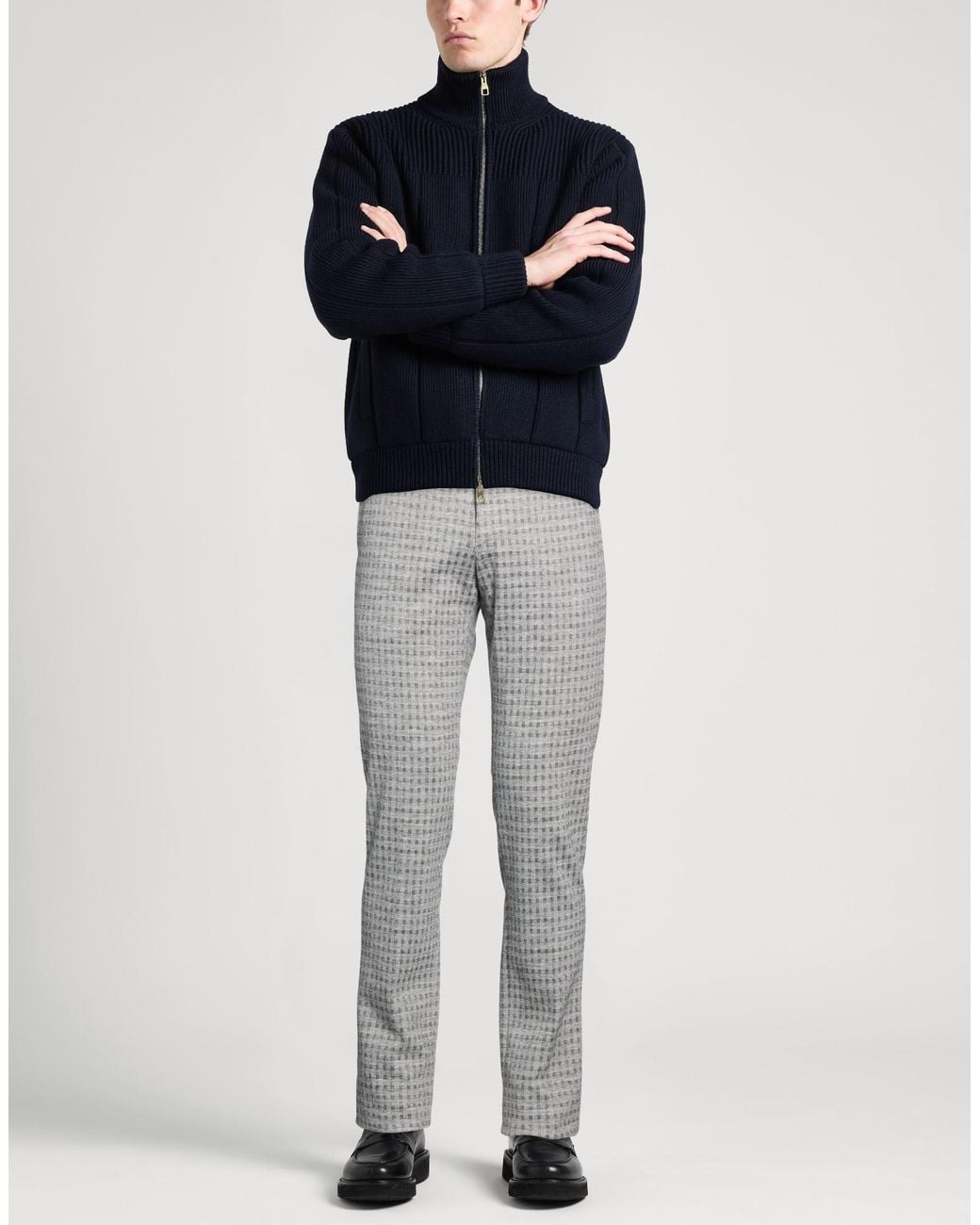 Manuel Ritz Gray Pants Cotton, Virgin Wool, Acrylic for men