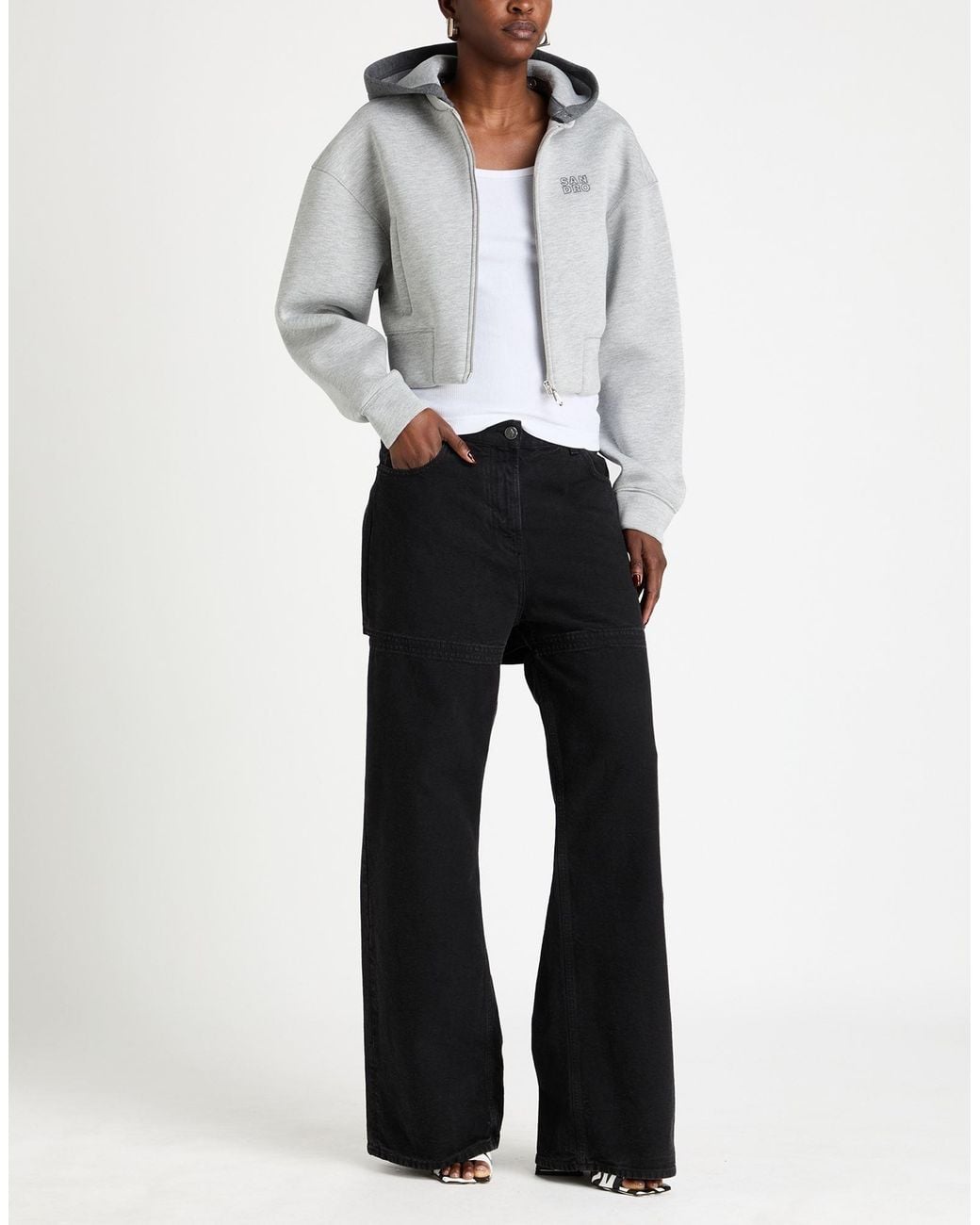 Sandro Gray Jacket Viscose