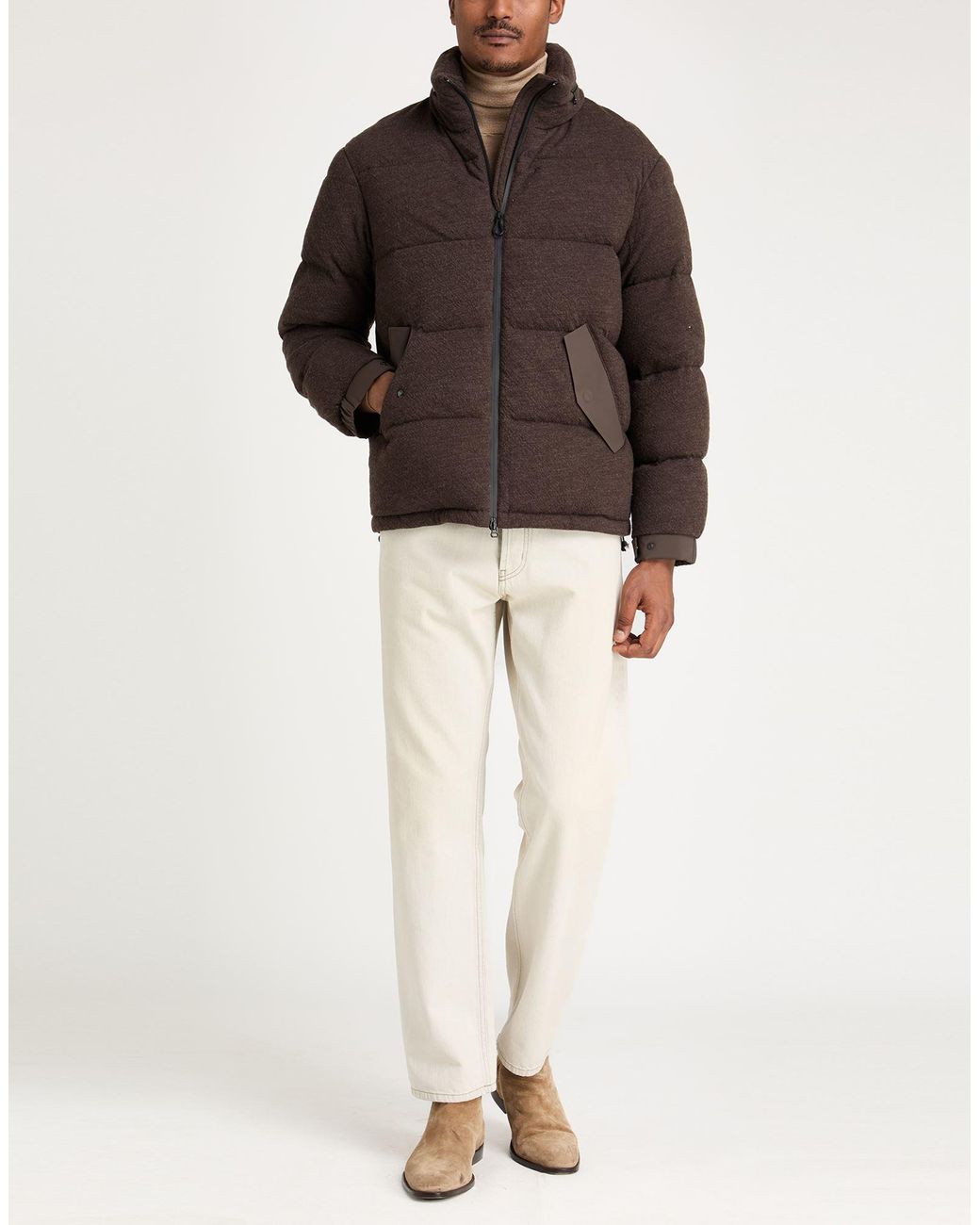 Paltò Brown Puffers for men