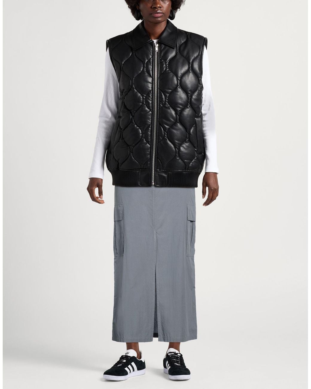 Ottod'Ame Gray Midi Skirt Cotton