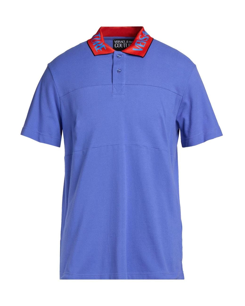Versace Jeans Couture Blue Polo Shirt Cotton, Polyester, Lyocell for men