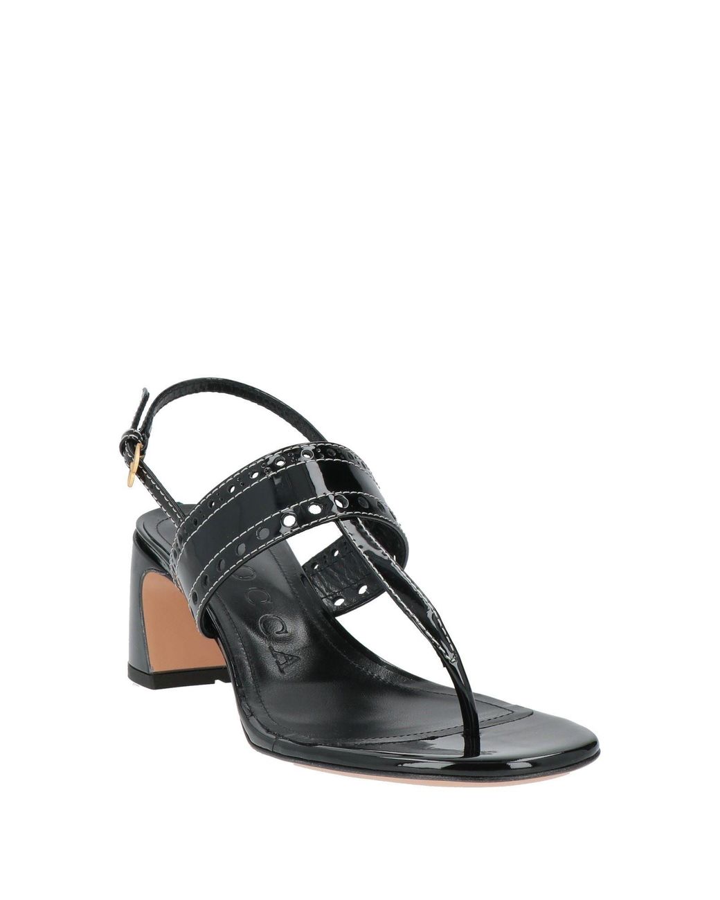 A.Bocca Black Thong Sandal Leather