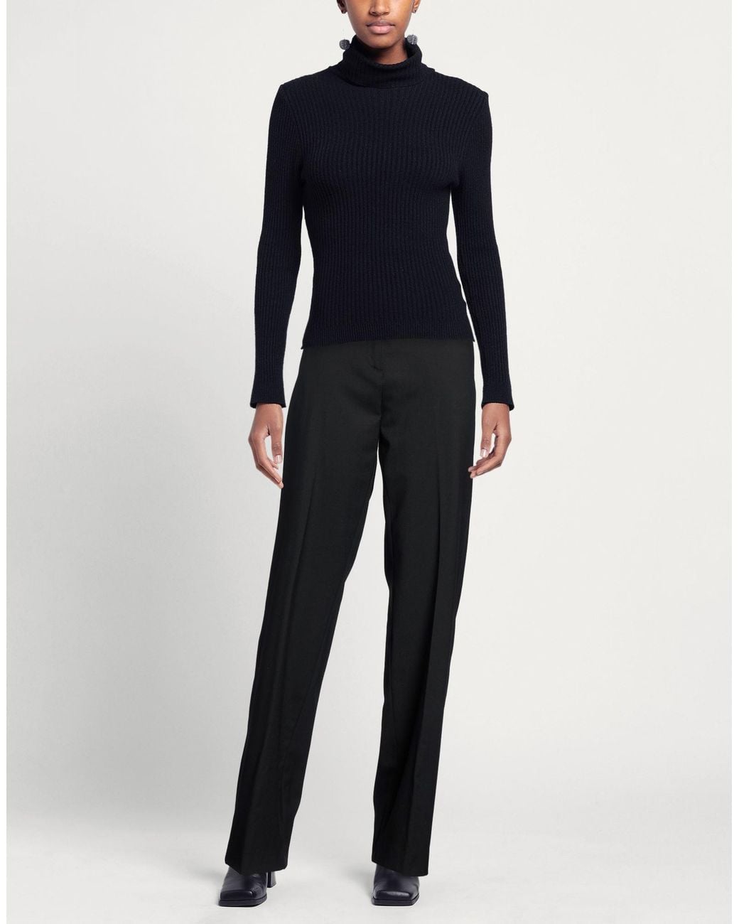 THE LATEST Black Pants Polyester, Virgin Wool, Elastane