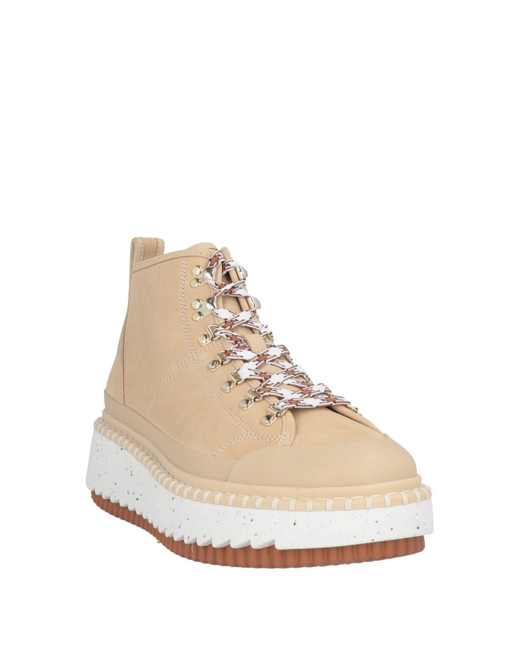 Chloé Natural Leather Platform Booties