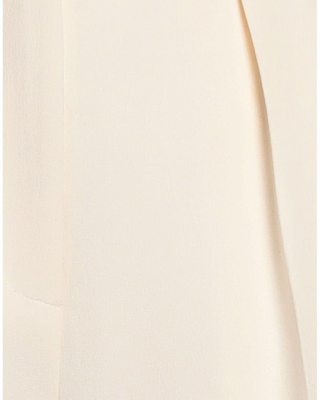 Rochas White Ivory Pants Silk