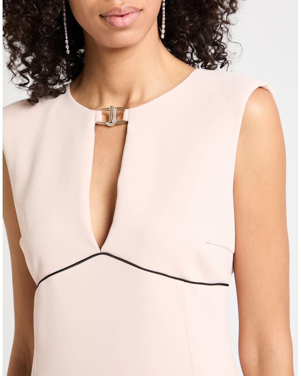 Liu Jo Pink Blush Midi Dress Polyester, Elastane