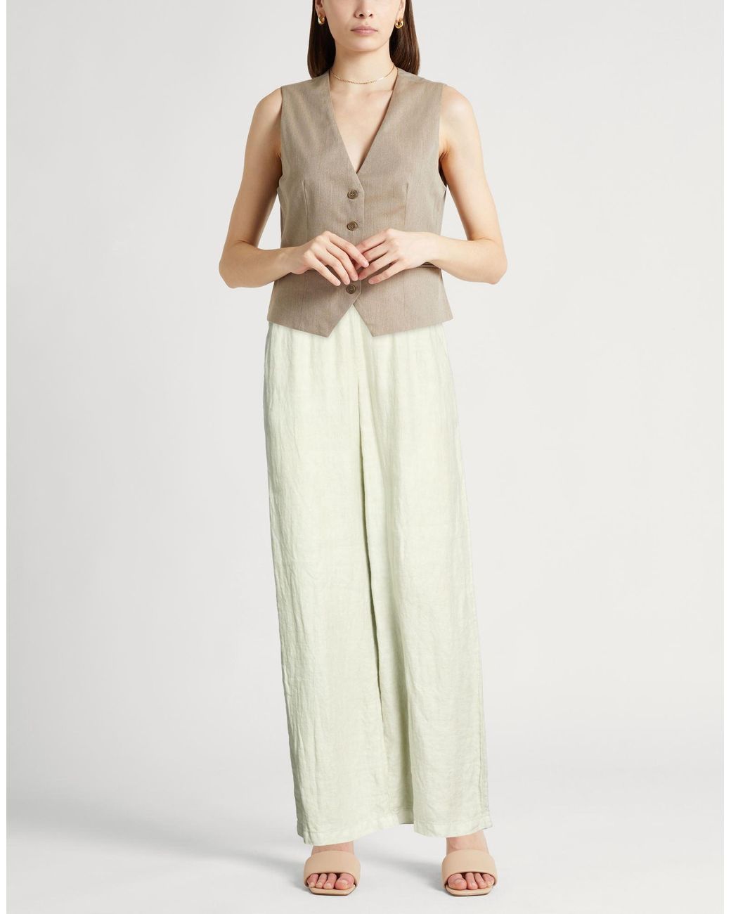 Eleventy White Light Pants Linen