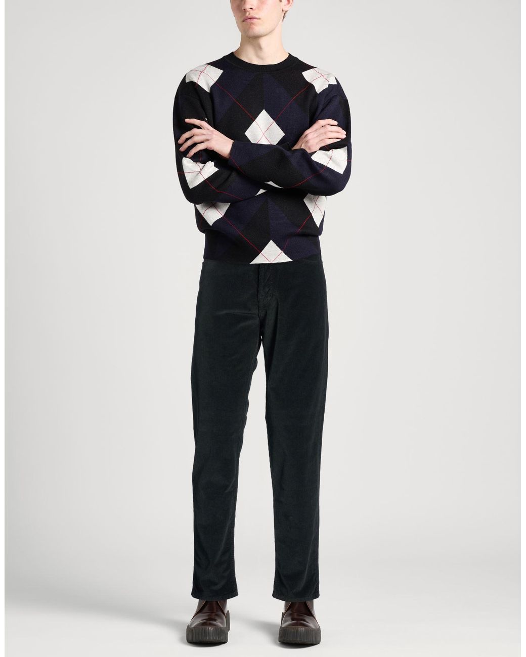Lardini Black Pants Cotton, Modal, Elastane for men
