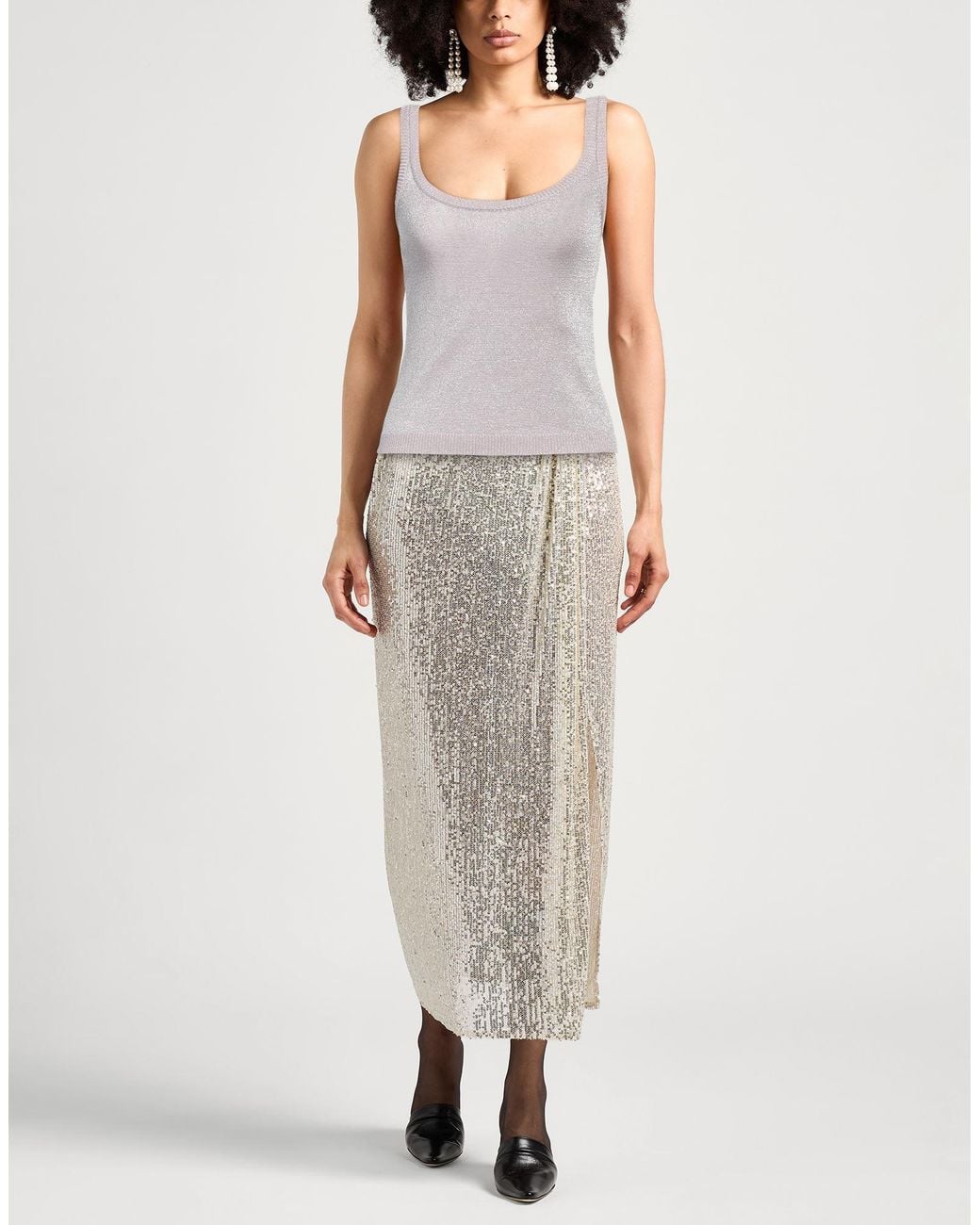Missoni Gray Tank Top Viscose, Metallic Fiber