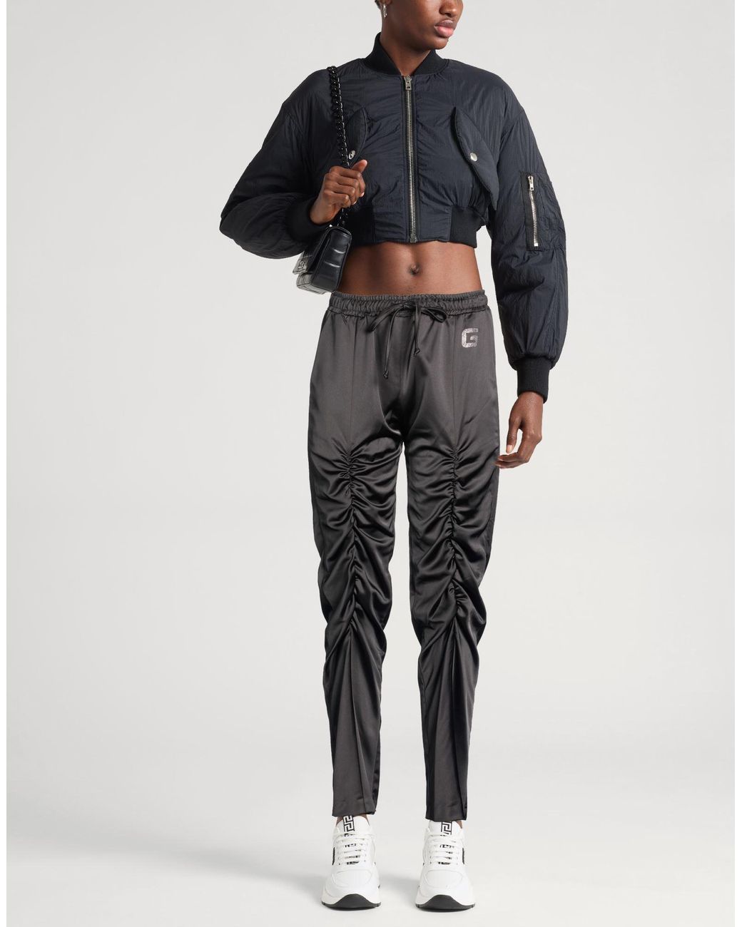 Gaelle Paris Gray Pants Polyester, Elastane