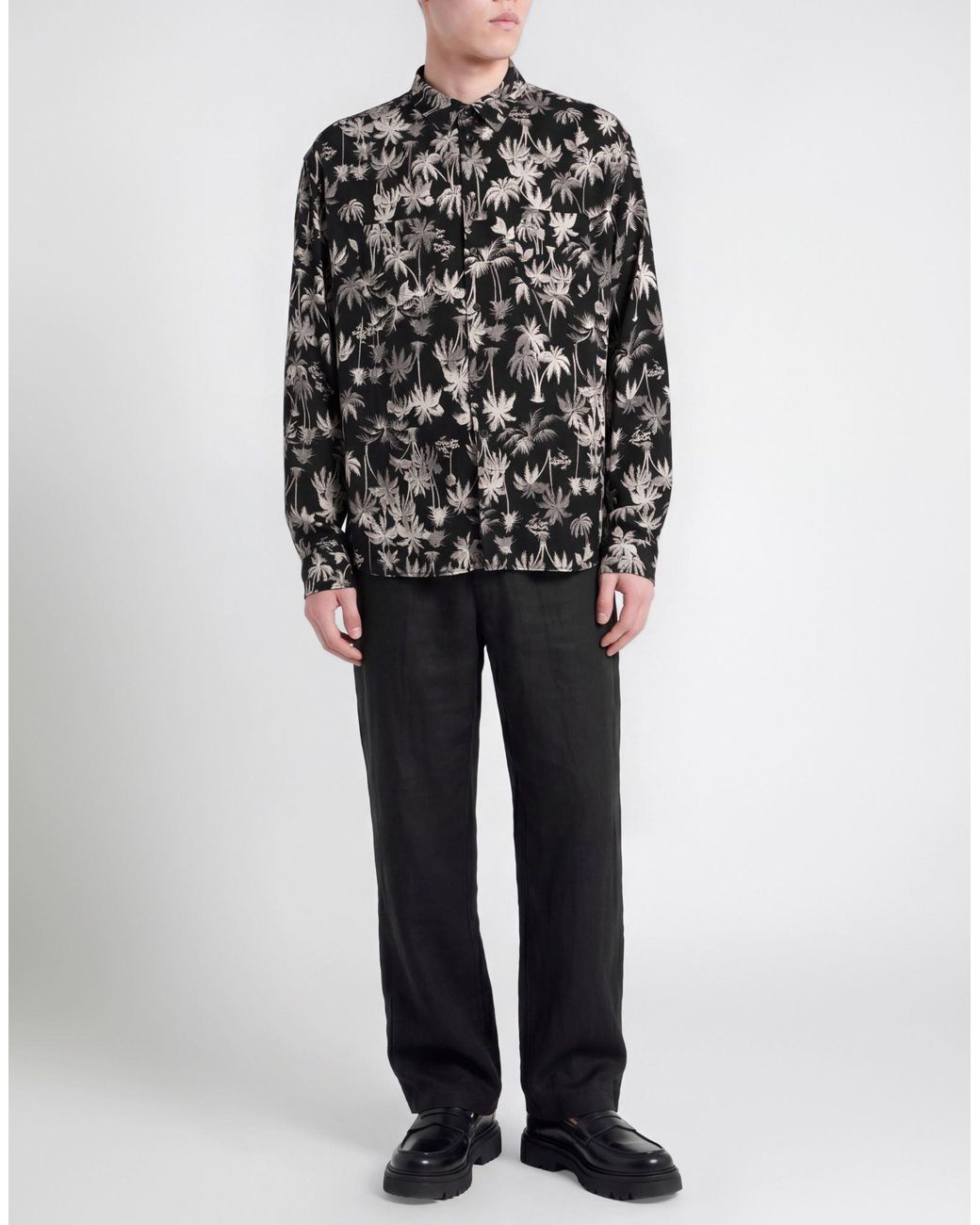 Amaranto Black Shirt Viscose for men