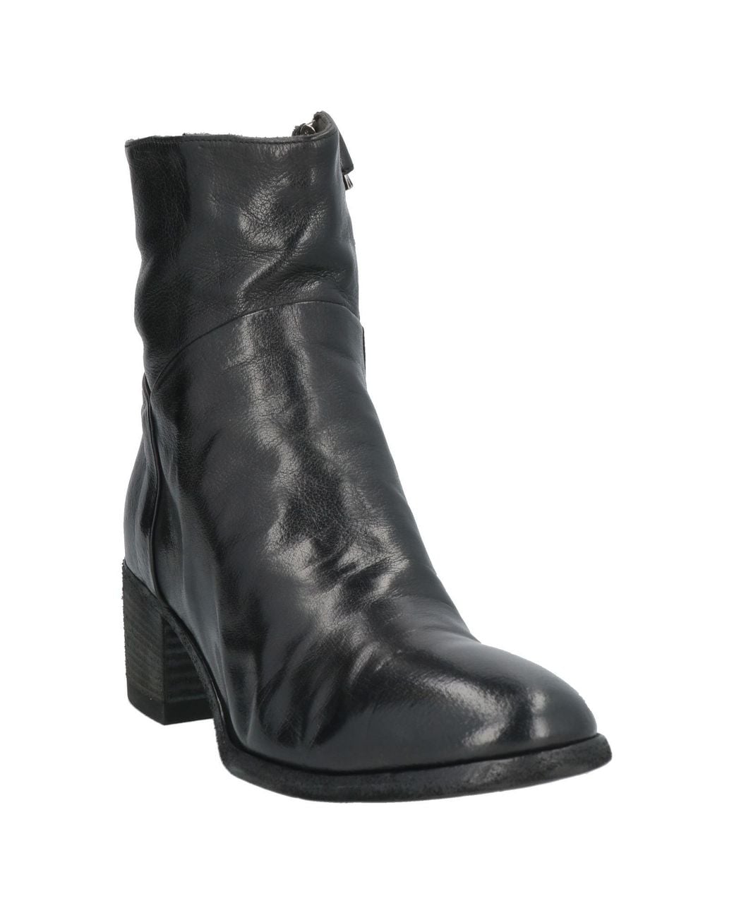 Officine Creative Black Leather Lace-Up Ankle Boots