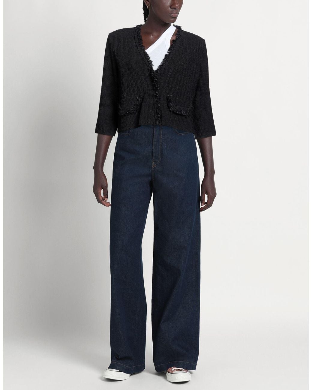 Anneclaire Black Jacket Polyamide, Viscose, Cotton