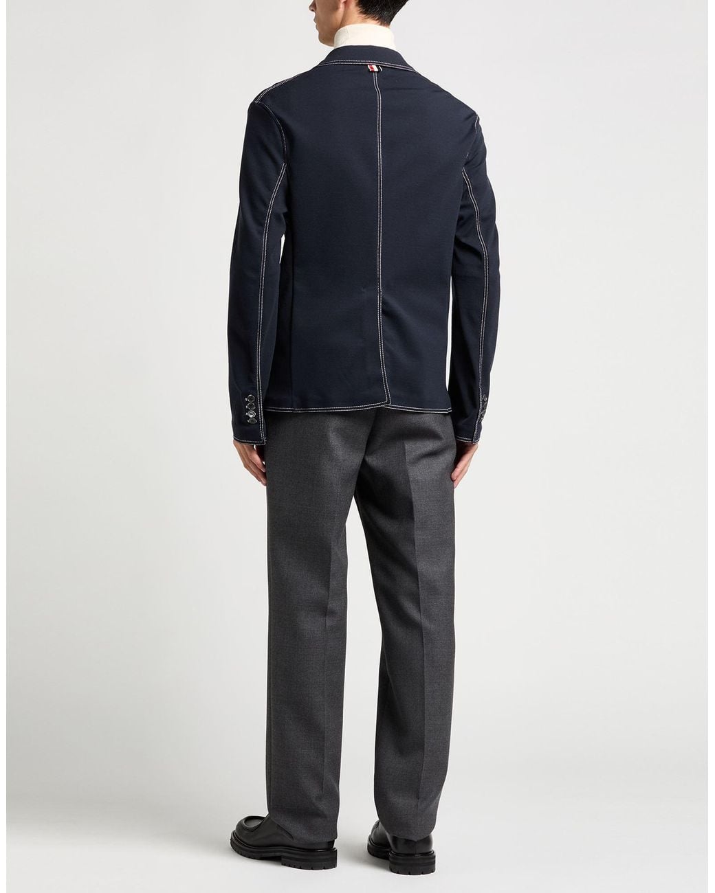 Thom Browne Blue Blazer Wool, Polyamide, Elastane for men
