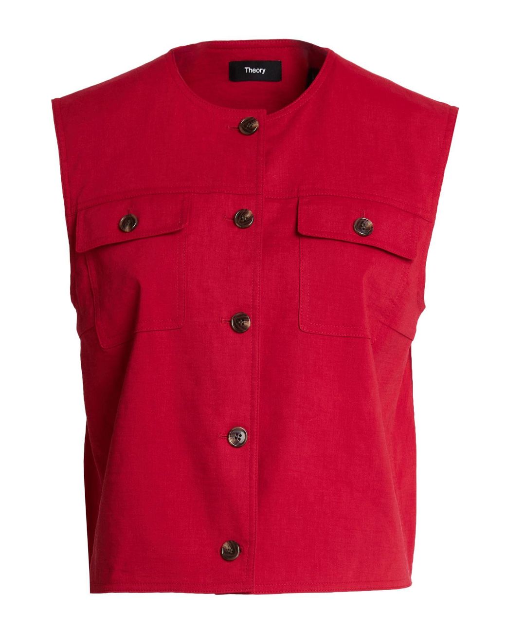 Theory Tailored Vest Linen, Viscose, Elastane